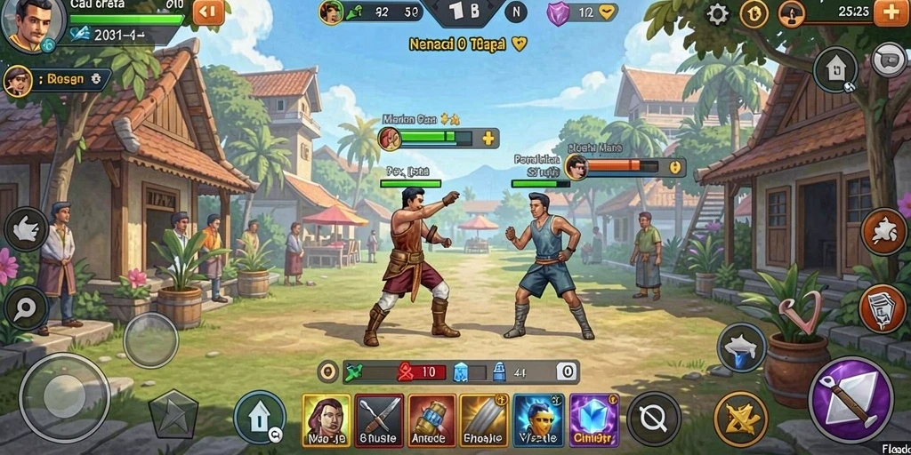 Screenshot menunjukkan antarmuka permainan yang menarik.